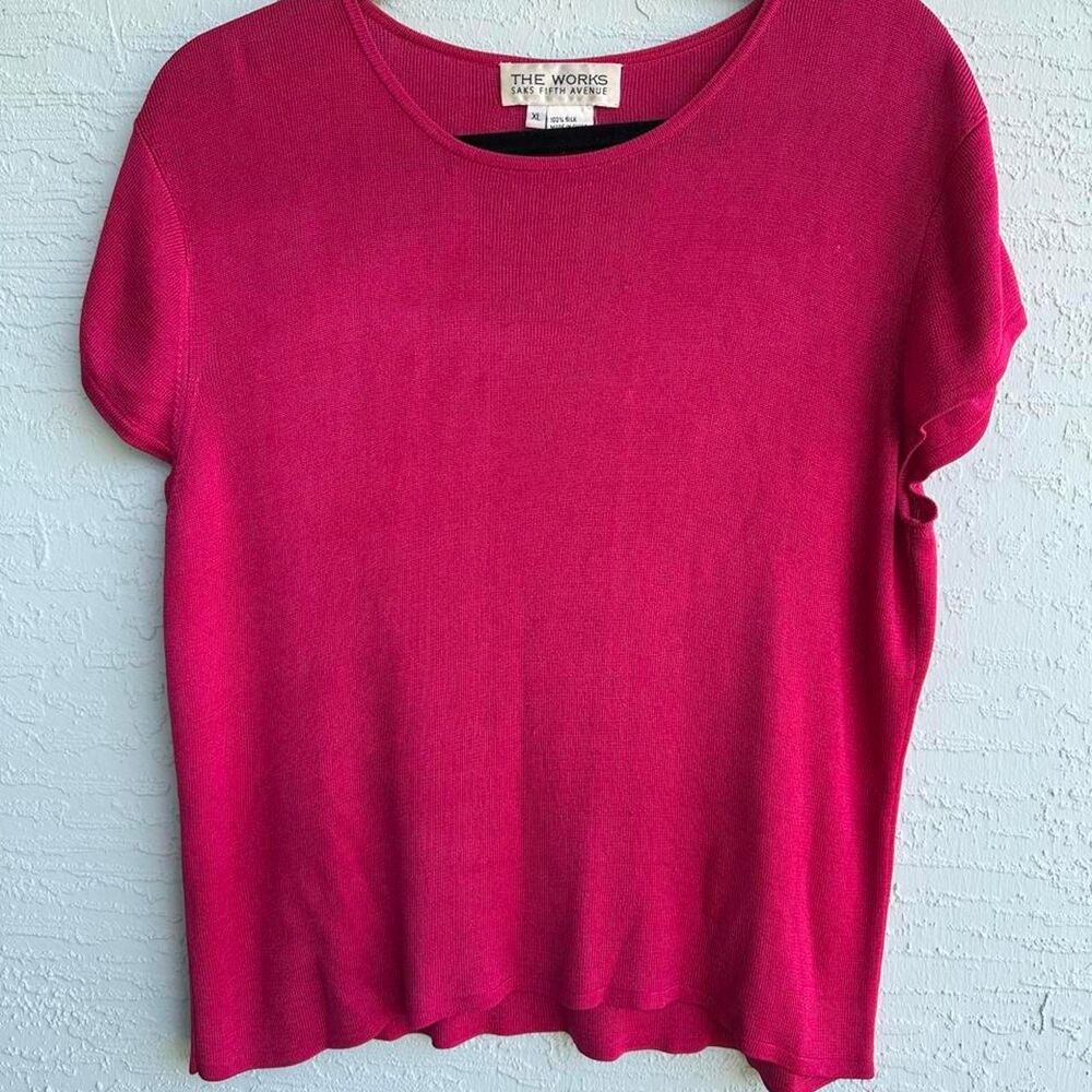 Saks-fifth-avenue Women's Pink and Red Blouse